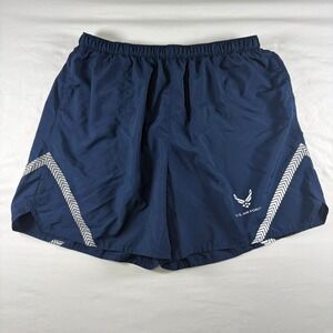 US Air Force PT Shorts Mens Medium Navy Blue Reflective Military‎ Athletic Gym